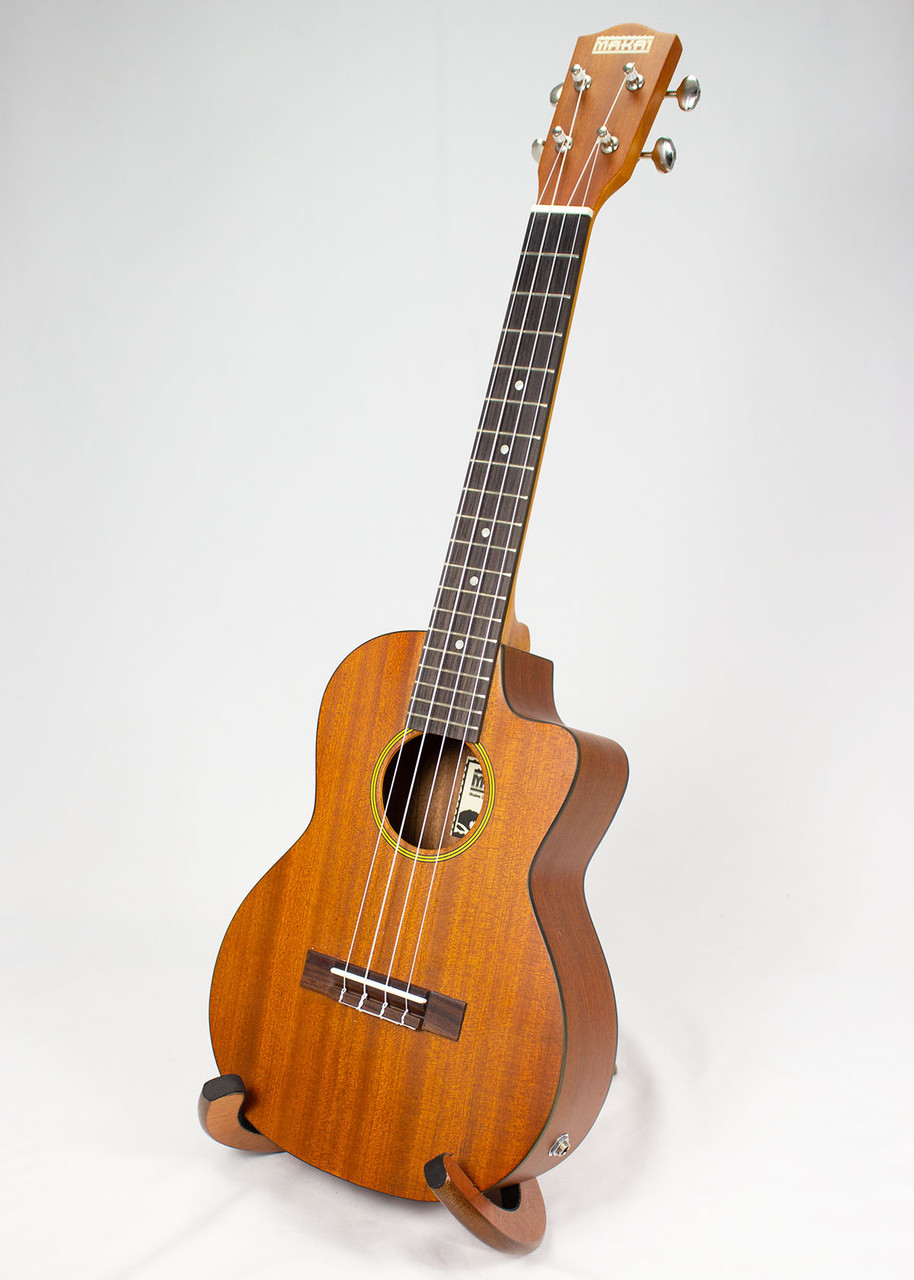 Makai Mahogany Tenor Cutaway Electric Ukulele Fan Guitar and Ukulele