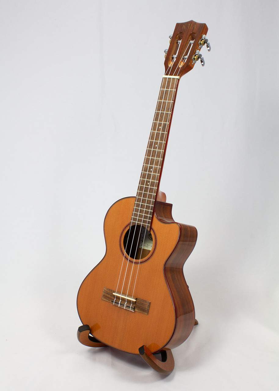 Kala Cedar / Acacia Tenor Cutaway Electric Ukulele Fan Guitar and Ukulele