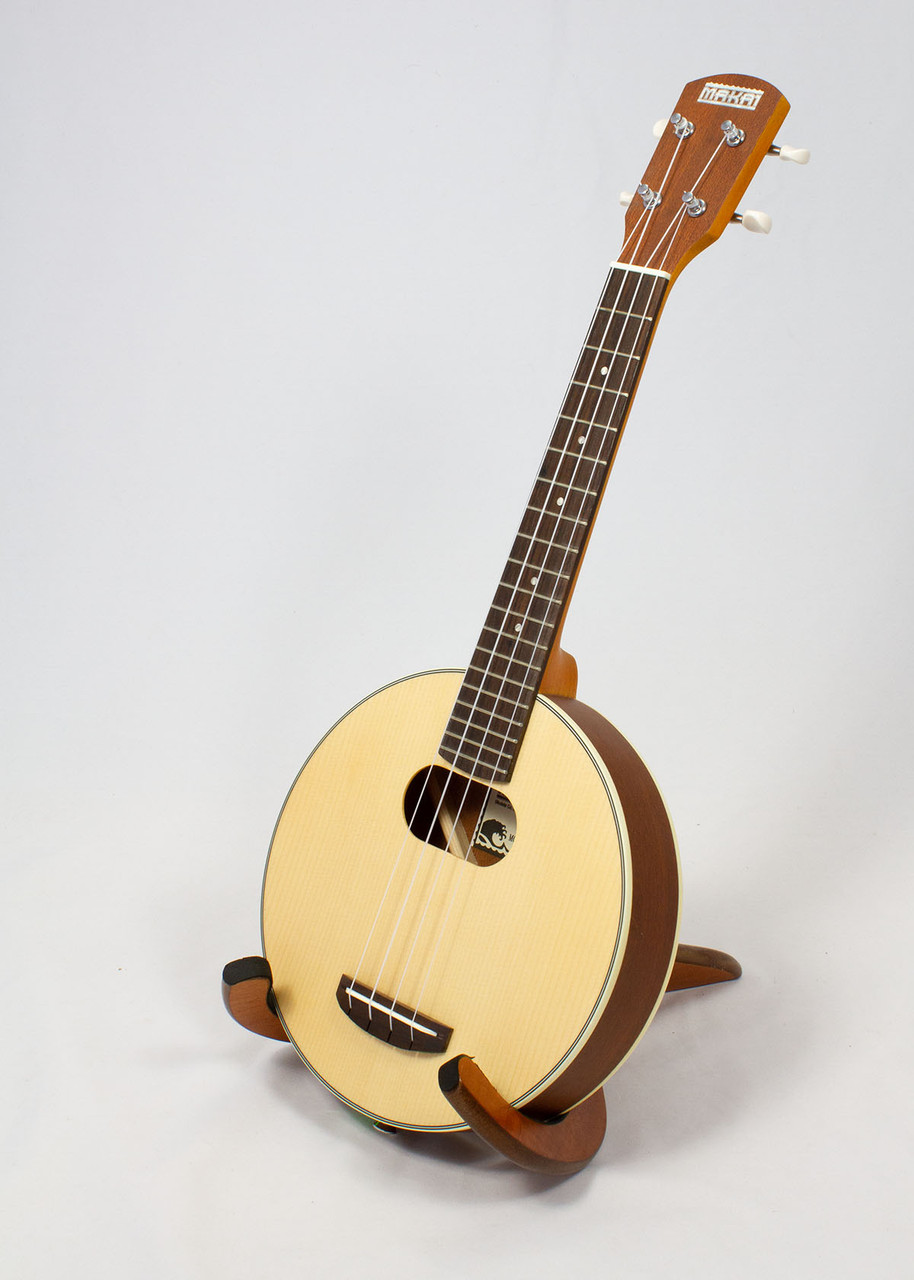 Makai Round Spruce Top Concert Ukulele Fan Guitar and Ukulele