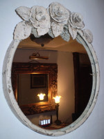 Vintage Chic Decorative Metal Rose Mirror