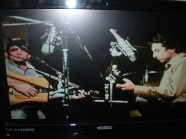 Great Film of Johnny Cash & Bob Dylan recording "One too many Mornings"