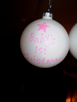 Baby's 1st Christmas  Frosted Glitter Glass Bauble