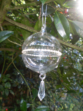 Lovely Danish Bauble with crystals all around the centre and at random across the item.