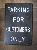 Architectural Salvage,Vintage Pub Sign,Parking for Customers only,Cast Iron