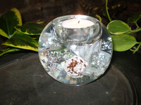  German Christmas Crystal Glass Frosted Snowland Tea-lite holder  GR72165