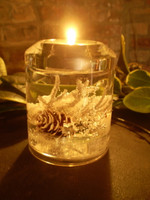  German Christmas Crystal Glass Frosted Snowland Tea-lite holder  GR72167
