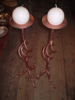 Beautiful Detailed Copper Work on Candlesticks.