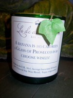 Luxury Occasion Prosecco Scented Soy Wax Candle, Re-Cycled Glass Votive 