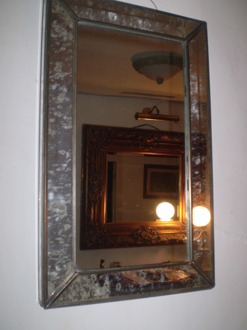 Danish Industrial Style Mirror Metal And Glass Rectangle The Garden Room