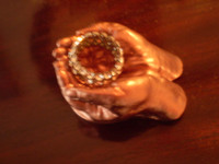  Little Ceramic Copper hands Jewellery Holder your Diamond Rings etc