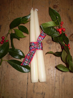 2 Luxury Scottish Cream Tapered Dinner Candles, Natural Plant Wax