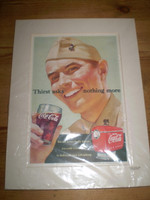  Vintage 1950's American Coca Cola Diner sign, Cardboard frame