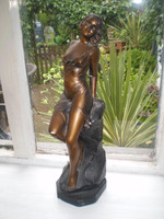 Vintage French 1930's art deco lady statue, reclamation, design A 