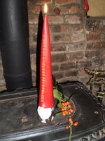 Red Gnome Advent Candle