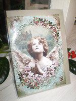 English Victorian Style Angel Christmas Card, Praying Angel