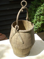 Architectural Salvage, English Victorian Well Bucket, Metal, Riveted, V.G.C