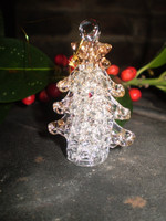 Gorgeous Danish hanging Crystal Christmas Tree ornament with golden gilted edged