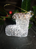 Stunning Danish Crystal Hanging Christmas stocking 