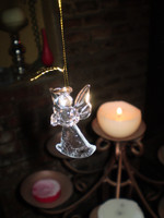 Danish Petite Crystal praying Christmas Angel ornament, decoration