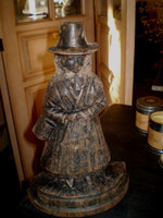Victorian Welsh Lady Door Stop Cast Iron Architectural Salvage