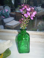 Vintage 1950's Little Green Glass Medicine Vase, great for floral displays
