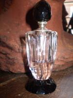 Vintage French 1950's Facetted Crystal Perfume Bottle, Lovely condition