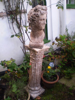 Architectural Salvage French 1950's Bust of Caeser on Corinthian Column