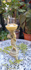 Glass Tea lite holder is in shades of Green