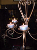 Once again we made holes in the bottom of the t-lites so they fit on the candle spikes