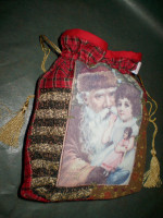 Vintage style shabby chic Christmas gift bag, Style B.