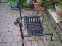 1930's FRENCH LARGE CAST IRON FIRE DOG GRATE BASKET,EXCELLENT CONDITION.