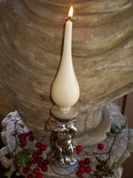 Vintage Danish silver Cherub candle stand and Brand new Danish Teardrop Candle