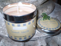 Natural wax sweet vanilla scented candle tin