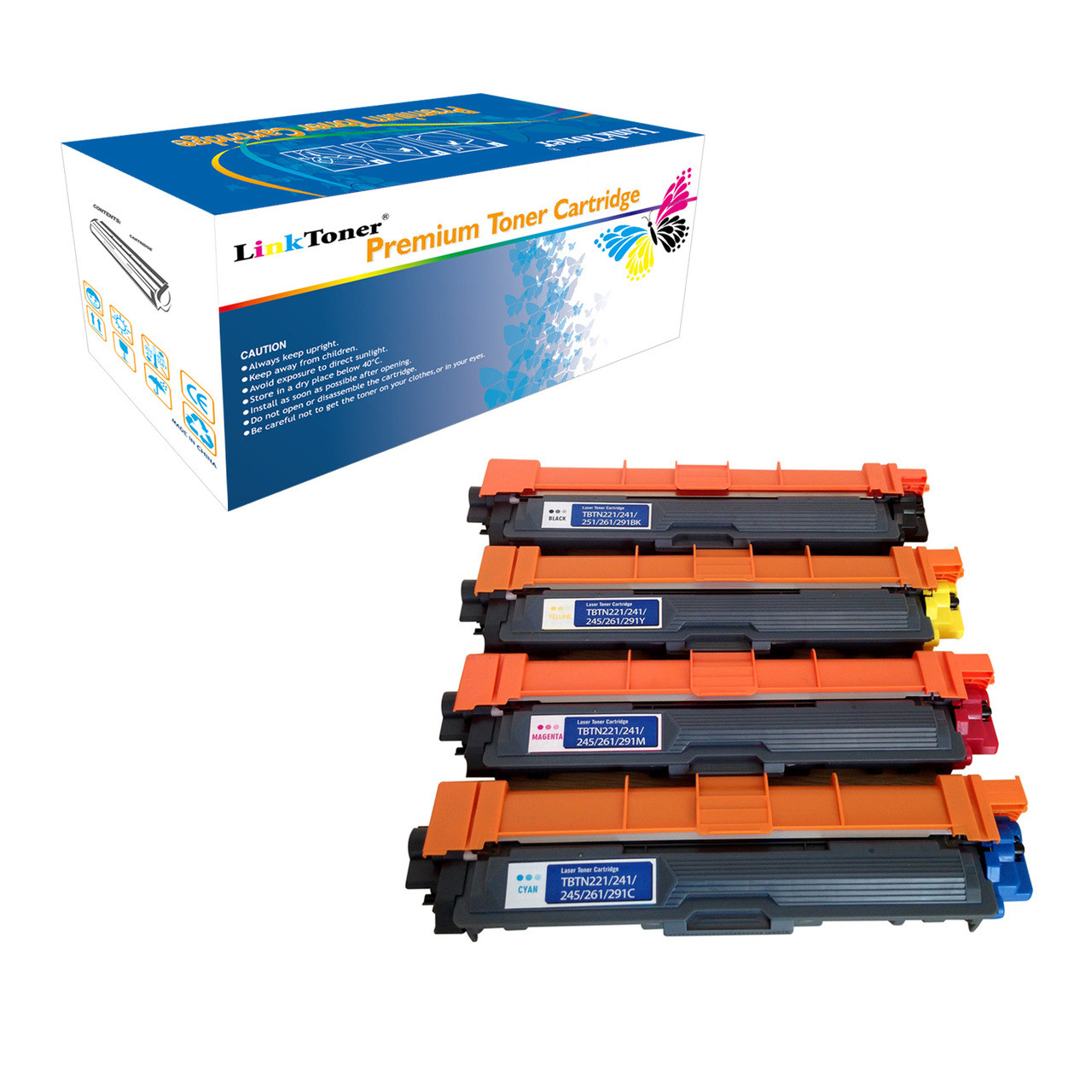 LinkToner Compatible Toner Cartridge Replacement Multi-Pack for Brother  TN221, TN241, TN251, TN261, TN291BK, TN225, TN245, TN255, TN265, TN295CMY