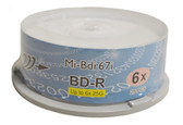 Copystars Blu-ray BD-R Blank Media Disc 25GB Spindle Inkjet White Printable A+ (Inkjet Printable,25pcs spindle 1 Pack,4x,Single Layer 25GB)
