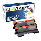 LinkToner Extra High Yield TN450 JH 2 Pack Compatible Toner Cartridge Replacement for Brother TN-450 BK TN-420 Laser Printer, HL-2242D, HL-2250DN