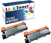 LinkToner TN760 High Yield Toner with Chip Compatible Brother TN-730 TN-760 TN-770 2 Pack Toner Cartridges Replacement for Brother Printer HL-L2390DW MFC-L2750DW