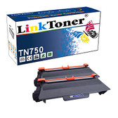 LinkToner TN750 Compatible Toner Cartridge Replacement High Yield for Brother TN-750 BK 2 Pack Laser Printer DCP-8110DN, DCP-8150DN