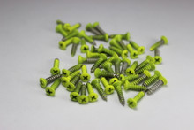 Corrosion Resistant Neon Yellow Powdercoated Pickguard Screws (qty 25)