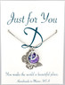Butterfly w/ purple colored druzy button.  18" rhodium plated chain, silver tone.  
You choose your own initial in the box below. 