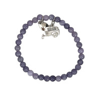 Beaded Purple Lavender CAMPER Bracelet HANDMADE Jewelry 