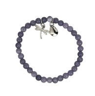 Beaded Purple Lavender DRAGONFLY STRETCH Bracelet Nature Jewelry