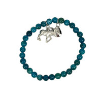 MOOSE Beaded turquoise tone blue Stretch Bracelet NATURE JEWELRY