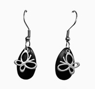  SMALL BLACK BUTTERFLY EARRINGS NATURE JEWELRY 
