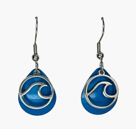 BLUE LAKE OR Ocean Sea Wave Earrings Beach Jewelry Handmade Maine 