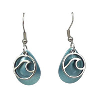 BLUE Ocean Sea Wave Earrings Beach Jewelry Handmade Maine 