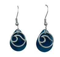 DEEP BLUE Ocean Sea Wave Earrings Beach Jewelry Handmade Maine