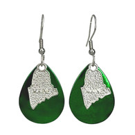 GREEN STATE OF MAINE EARRINGS MAINE JEWELRY 