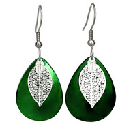 GREEN Leaf EARRINGS MAINE JEWELRY NATURE PIECE