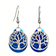 Blue TREE OF LIFE earrings Family Tree Jewelry 